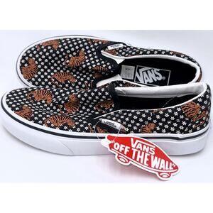 VANS Tiger Cat White Flower Daisy Women’s Size 7 Slip On Sneakers Rare NWT